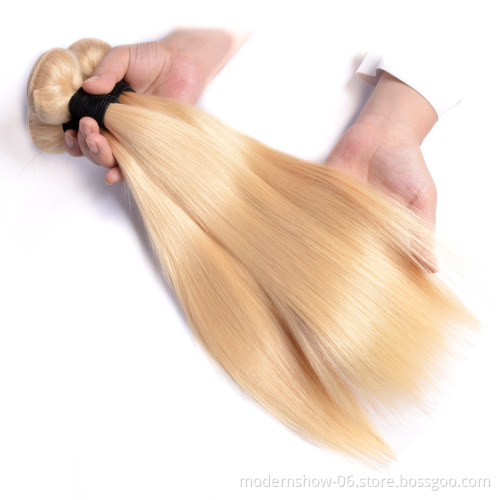 Modern Show 613 Blonde Straight Hair Virgin Cuticle Aligned Brazilian Human Hairs Bundles